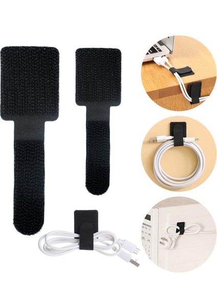 1/10/20 Adet Naylon Kablo Bağları Yeniden Kullanılabilir Yapışkan Yapışkanlı Askı Organizatör USB Pc Tv Kablosu Tel Fiş Yönetimi Kemer Işaretleyici Askıları (Yurt Dışından)
