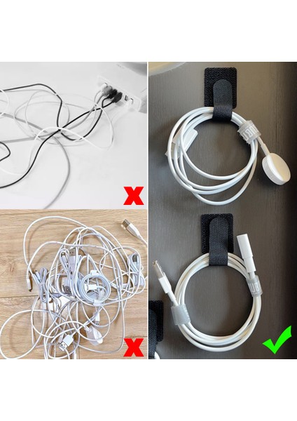 1/10/20 Adet Naylon Kablo Bağları Yeniden Kullanılabilir Yapışkan Yapışkanlı Askı Organizatör USB Pc Tv Kablosu Tel Fiş Yönetimi Kemer Işaretleyici Askıları (Yurt Dışından)