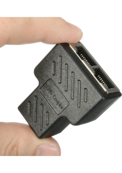 Bağlantı Noktalı RJ45 Ayırıcı Adaptör Lan Ağ Ethernet Genişletici Konnektör Fişi Lotu 1 Adet - Siyah (Yurt Dışından)