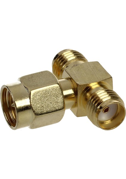 Sma Erkek - Iki Sma Dişi Üçlü T Rf Adaptör Konnektörü 3 Yollu Ayırıcı Yeni (Yurt Dışından)
