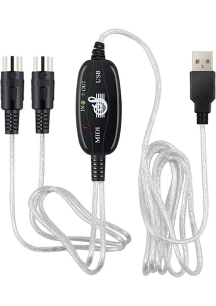 USB In-Out Mıdı Arabirim Kablosu Dönüştürücü - Pc Müzik Klavye Adaptör Kablosu (Yurt Dışından)