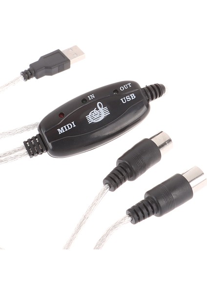 USB In-Out Mıdı Arabirim Kablosu Dönüştürücü - Pc Müzik Klavye Adaptör Kablosu (Yurt Dışından)