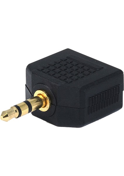 Altın Kaplama 3,5mm Jack Splitter Adaptörü - Siyah (Yurt Dışından)
