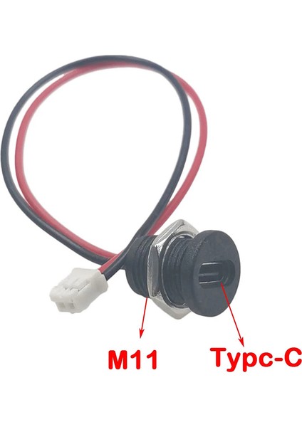 Usb-C 5A Yüksek Akım Şarj Soketi, M11 Somun Geçmeli Kilit Plakalı USB C Type-C Dişi Tip C Su Geçirmez Dişi Konnektör Jakı (Yurt Dışından)
