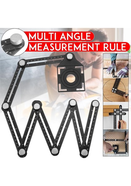 Drillpro 8 Katlanır Alüminyum Alaşımlı Çok Açılı Cetvel Bulucu Ölçüm Cetveli Delikli Kalıp Şablon Aracı Kiremit Delik Bulucu Matkap Kılavuzu (Yurt Dışından)