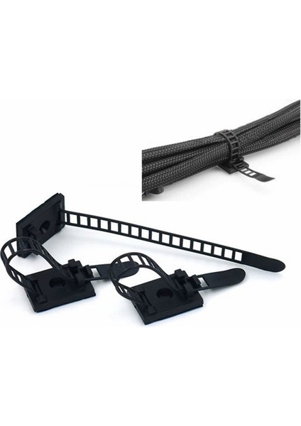20 Adet Siyah Yapışkan Ayarlanabilir Tel Bağları Kablo Klipsleri Kelepçe Plastik Kendinden Yapışkanlı Kablo Bağları Sabit Tutucu Klipler (Yurt Dışından) modelleri