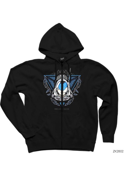 League Of Legends Project Ashe Siyah Fermuarlı Kapşonlu Sweatshirt