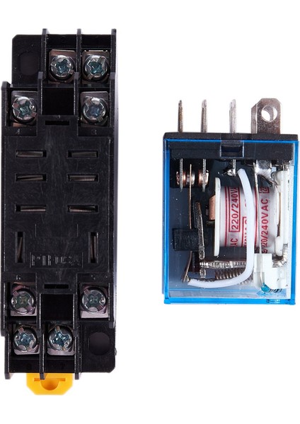 2x LY2NJ HH62P-L JQX-13F 220V Ac Bobin Dpdt Röle 8 Pin, PTF08A Soketli (Yurt Dışından)
