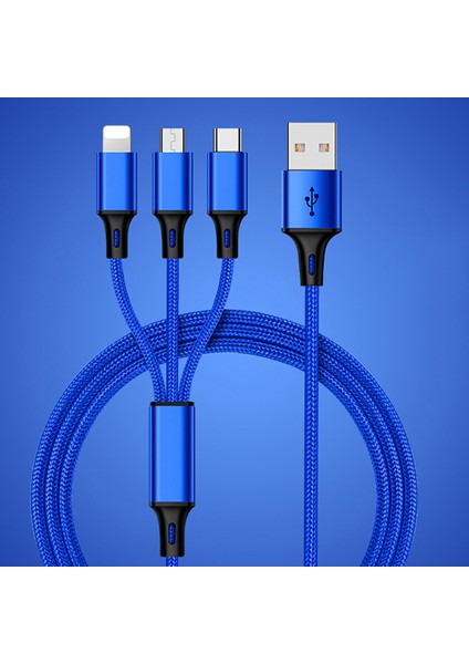 iPhone Android Için 3'ü 1 Arada Çoklu Tip-C Kablo Mikro USB Veri Senkronizasyonu Hızlı Şarj (Yurt Dışından)