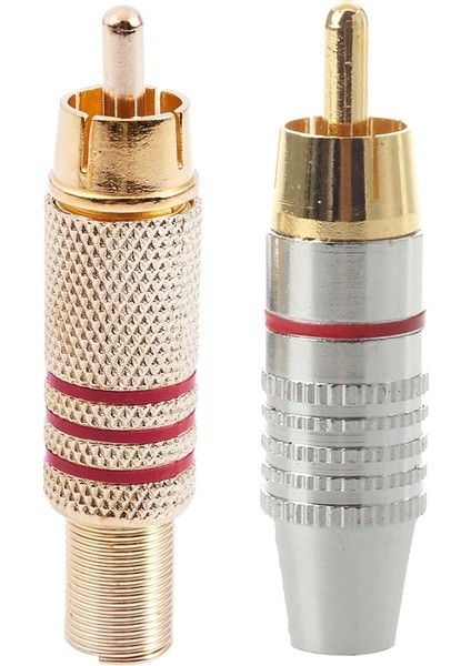 10 Adet Altın Sesi Erkek Rca Fiş Ses Konektörü Metal Yay Adaptörü ve 10 Adet Adaptör Ses Koaksiyel Kablo Konektörü Rca Fiş Dikişsiz (Yurt Dışından)