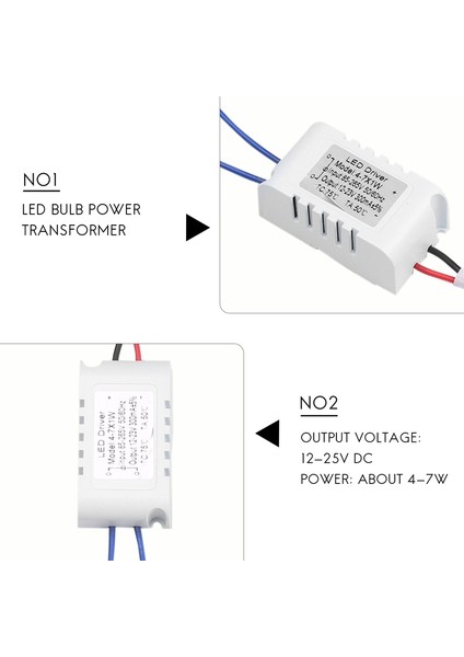 Oypfxmı 2 x Trafo Trafosu 4-7 W LED Ampuller Için (Yurt Dışından)