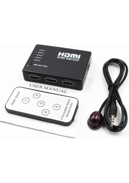 Veya 5 Bağlantı Noktalı HDMI Ayırıcı Anahtar Seçici Switcher Hub+Uzaktan 1080P Hdtv Pc Için (Yurt Dışından)