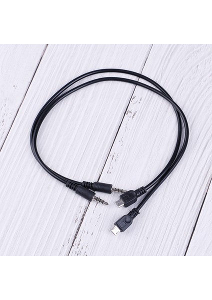 Adet 3.5mm Stereo Erkek Mikro USB Erkek Araba Aux Çıkışı Kablosu Android Samsung Için (Yurt Dışından)