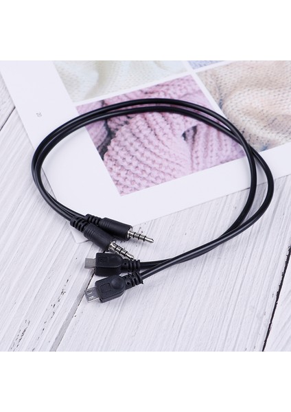 Adet 3.5mm Stereo Erkek Mikro USB Erkek Araba Aux Çıkışı Kablosu Android Samsung Için (Yurt Dışından)