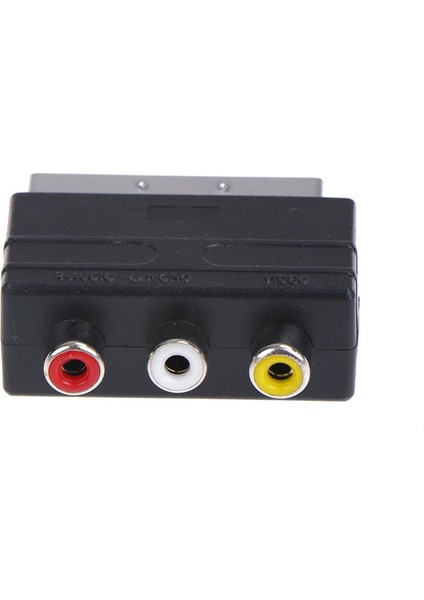 Gümüş Scart - 3 Rca Kompozit Fono Adaptör Dönüştürücü + Giriş / Çıkış Anahtarı (Yurt Dışından)