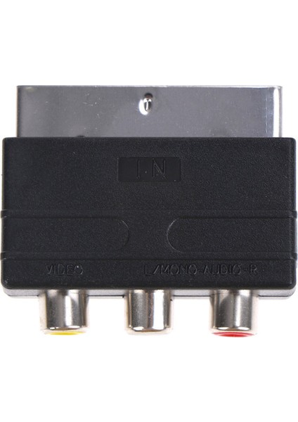 Gümüş Scart - 3 Rca Kompozit Fono Adaptör Dönüştürücü + Giriş / Çıkış Anahtarı (Yurt Dışından)