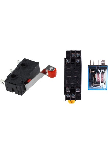 Adet 220V Ac C Dpdt Röle 8 Pin W PTF08A Soket ve 10 Adet Mini Limit Anahtarı Makaralı Kol Kolu (Yurt Dışından)