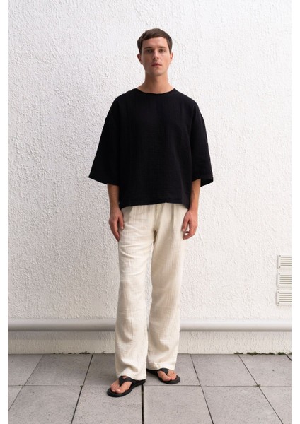 Fakir Kol Müslin Kumaş Erkek T-Shirt fiyatları