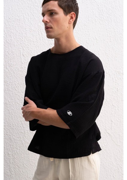 Fakir Kol Müslin Kumaş Erkek T-Shirt modelleri