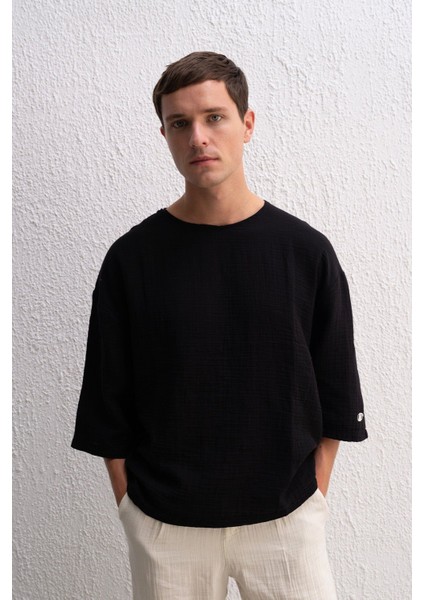 Fakir Kol Müslin Kumaş Erkek T-Shirt indirimleri