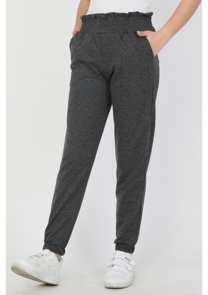 Bel Paça Lastikli Unisex Çocuk Düz Renk Eşofman Altı 0012-0011