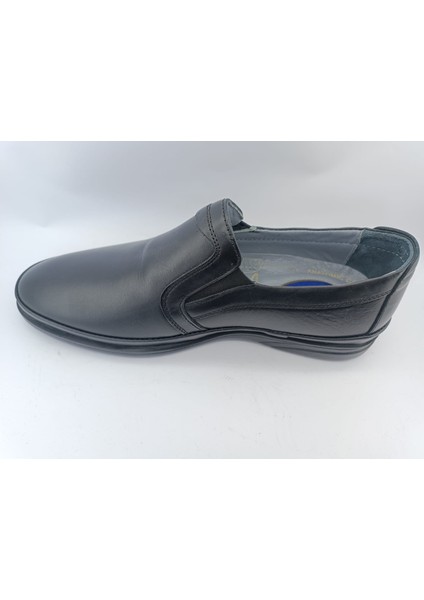 Siyah Deri Ortopedik Erkek Ayakkabı