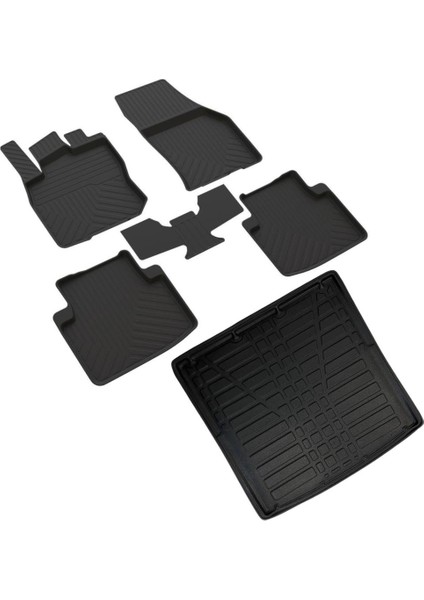 Skoda Kodiaq Ferrous 4d Havuzlu Kauçuk Paspas ve Üst 3D Bagaj Havuzu 2024 ve Üstü