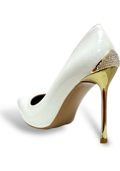 Krıste Bell 1289 Rugan Beyaz Stiletto Ince Topuklu Kadın Ayakkabı fırsatları