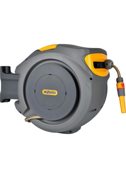 2401-3460H Duvara Monte 20 M Hortumlu Otomatik Geri Sarmalı Hortum Toplama Makara Seti + 2669H Multi Sprey Yuvarlak Başlıklı 5 Ayarlı Hortum Tabancası