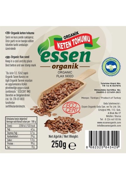 Keten Tohumu 250 gr fiyatları