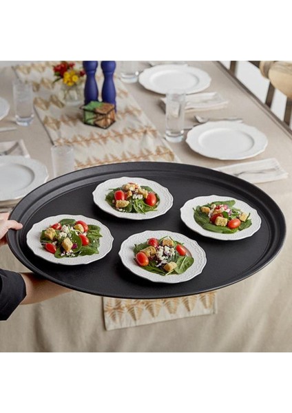 Oval Kaymaz Tepsi 56X68,5 cm - Siyah