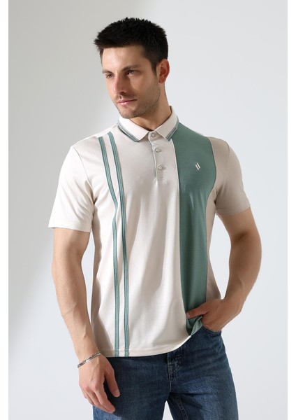 Erkek Çizgili Şerit Detaylı Pamuklu Polo Yaka T-Shirt indirimleri