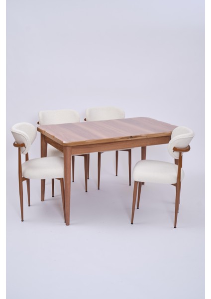 Yakamoz Polo Mdf Lak Panel Mutfak Masa Sandalye Takımı 80 x 130