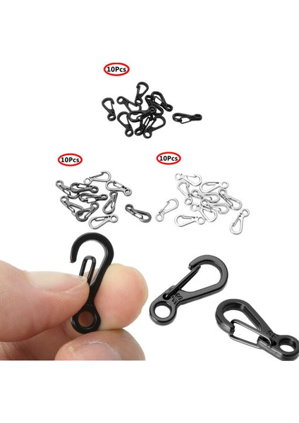 10 Adet Siyah 10X Alüminyum Alaşım Mini Karabiner Klips Küçük Kanca Yay Tokalar Anahtarlık Usa (Yurt Dışından) fiyatları