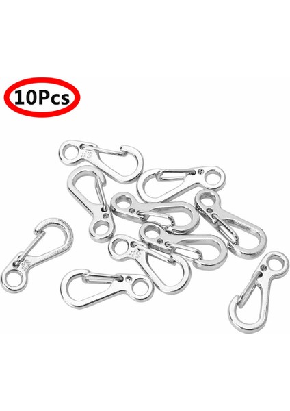 10 Adet Gümüş 10X Alüminyum Alaşım Mini Karabiner Klips Küçük Kanca Yay Tokalar Anahtarlık Usa (Yurt Dışından)