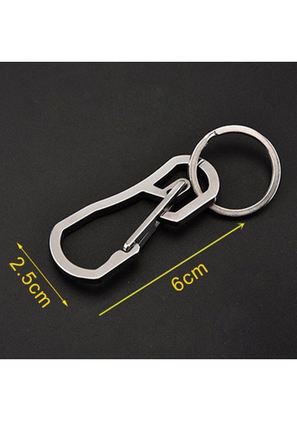 Gümüş Paslanmaz Çelik Karabiner Anahtarlık Kanca Toka Anahtarlık Açık Hiking Için (Yurt Dışından)