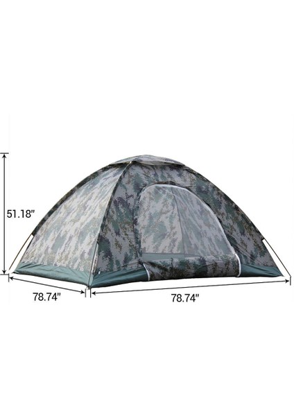 4 Kişi Su Geçirmez Açık Kamp 4 Mevsim Katlanır Çadır Kamuflaj Yürüyüş (Yurt Dışından)