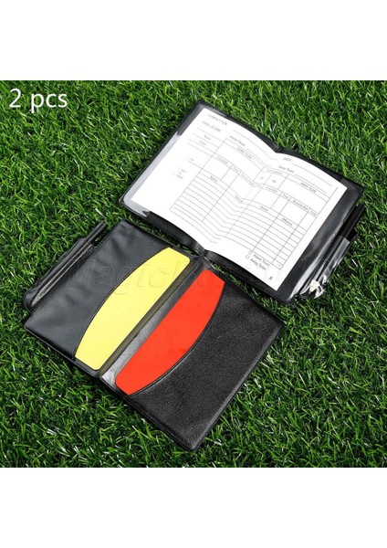2 Adet Futbol Hakemi Cüzdanı Kırmızı Kart ve Sarı Kart Kalem Defter (Yurt Dışından)
