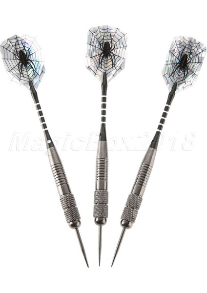 Gümüş 26G Set Yarışma Için Özel Bakır Tungsten Uçlu Dartlar ve 3 Yedek Şaftlı (Yurt Dışından)