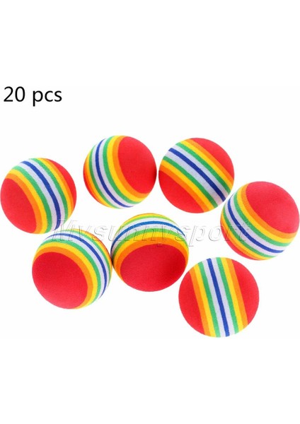 20 Adet Golf Eğitim Topları Gökkuşağı Sevimli Küçük Pratik Eva Golf Yumuşak Toplar 38MM (Yurt Dışından)