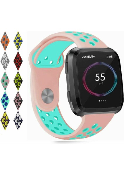Gece Yarısı Turkuaz/gökkuşağı Fitbit Versa 1 2lite Se Spor Silikon Kayış Nefes Alabilir Kol Saat Bantları (Yurt Dışından) modelleri