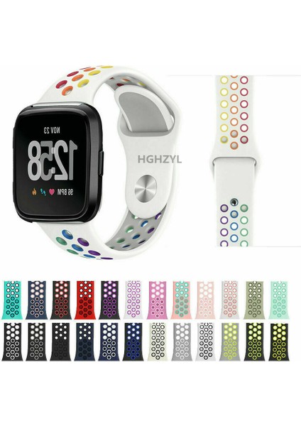 Gece Yarısı Turkuaz/gökkuşağı Fitbit Versa 1 2lite Se Spor Silikon Kayış Nefes Alabilir Kol Saat Bantları (Yurt Dışından) fırsatları