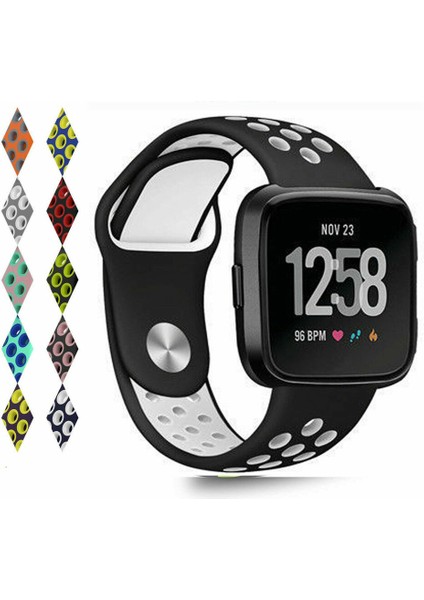 Versa 2 Ekran Koruyucu Fitbit Versa 1 2lite Se Spor Silikon Kayış Nefes Alabilir Kol Saat Bantları (Yurt Dışından)