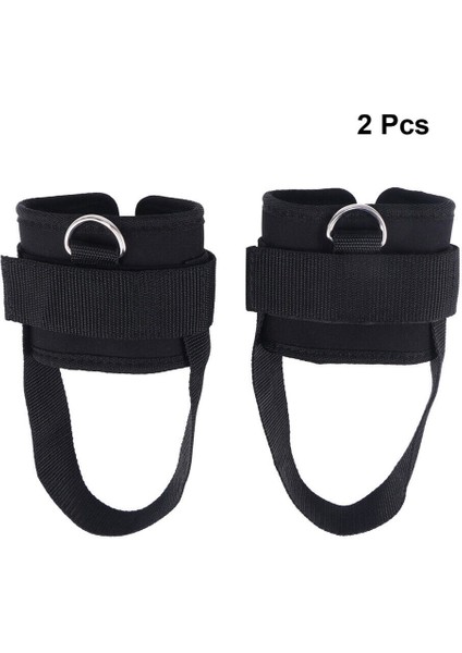 Siyah 2 Adet Spor Salonu Egzersiz Ayak Bileği Kayışı Ağırlık Kaldırma Fitness D Halka Kablo Ek Parça (Yurt Dışından)