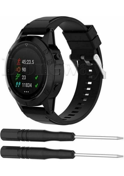 Siyah Garmin Fenix Hr Sapphire & Quatix 3 Silikon Hızlı Takma Bilek Bandı Şeridi (Yurt Dışından)