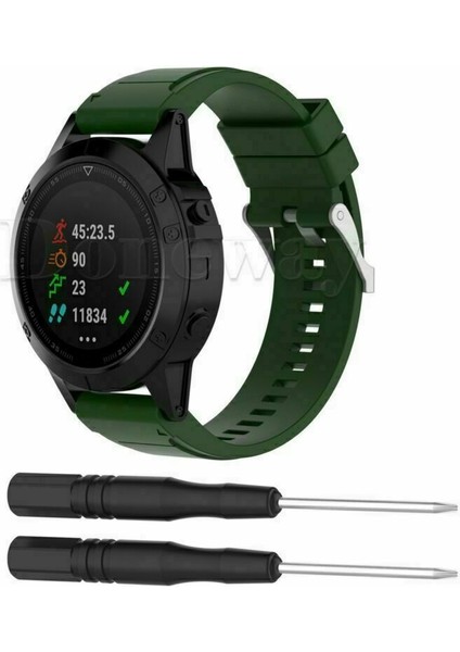 Od Yeşil Garmin Fenix Hr Sapphire & Quatix 3 Silikon Hızlı Takma Bilek Bandı Şeridi (Yurt Dışından)