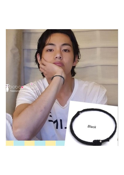 22CM Tarzı No.2 Boyutu Kpop Kim Tae Hyung Halat Zinciri El Yapımı Bilezik Dokuma Dilek Bileziği Kadın Erkek Basit Kore Takıları Bangtan Boys V (Yurt Dışından)