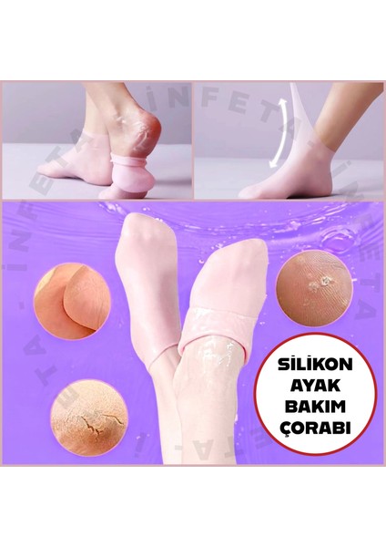 Silikon Ayak Bakım Çorabı Nemlendirici Jel Çorap Çatlak Önleyici Ölü Deri Atıcı Çorap Ayak Bakımı