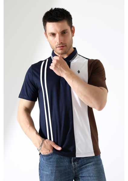 Erkek Çizgili Şerit Detaylı Pamuklu Polo Yaka T-Shirt modelleri