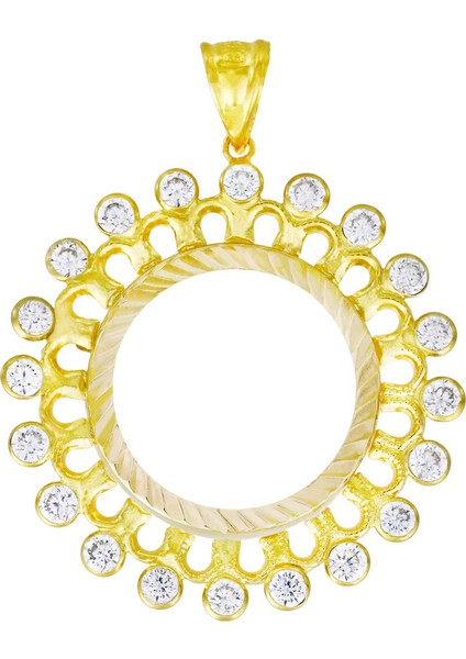 Yarım Altın Çerçeve Kolye Ucu T068005